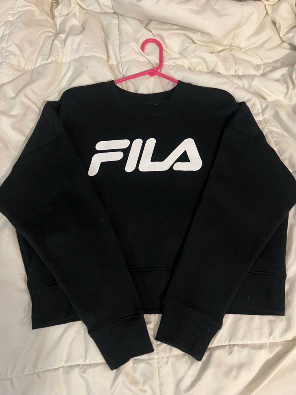 Fila Black Crewneck Sweatshirt with White Logo